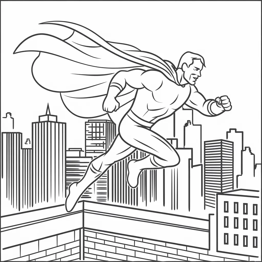 Superhero Landing Coloring Page for Boys – Free Printable!