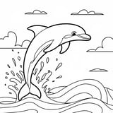 Free Dancing Dolphin Coloring Page for Kids