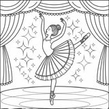 Dancing Ballerina Coloring Page for Girls