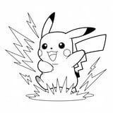 Pikachu Thunderbolt Coloring Page - Free Printable Pokémon Activity