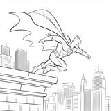 Batman Leaping into Action | Free Coloring Page