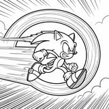 Super Sonic Speeding Through a Loop Coloring Page