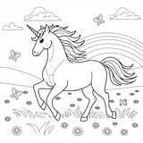 Galloping Unicorn Coloring Page – Free Printable for Kids & Adults