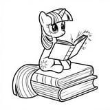 Twilight Sparkle Reading a Book Coloring Page