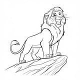 Simba standing on Pride Rock roaring coloring page