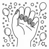 Polka Dot Nail Art Coloring Page | Fun Nail Design Activity